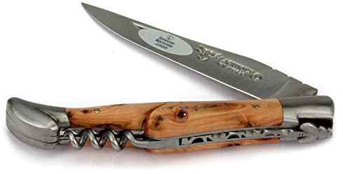 LAGUIOLE en Aubrac Taschenmesser mit Korkenzieher L0312GEIF 12 cm, Griffschalen Wacholder, Klinge 10 cm matt, Backen matt