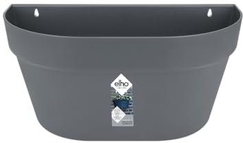 Elho Loft Urban Wall Basket 40 - Fioriera per Balcone esterno - Ø 39.3 x H 18.8 cm - Nero/Anthracite