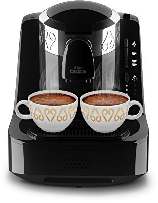 Arzum Okka Türkische Kaffeemaschine, Kompaktes, Überlaufschutz-Sensor, Leicht zu reinigen, Energieeffiziente Leistung, Perfekt für Liebhaber traditionellen Kaffees, 2 Kaffeemaschinen, Schwarz-Silber