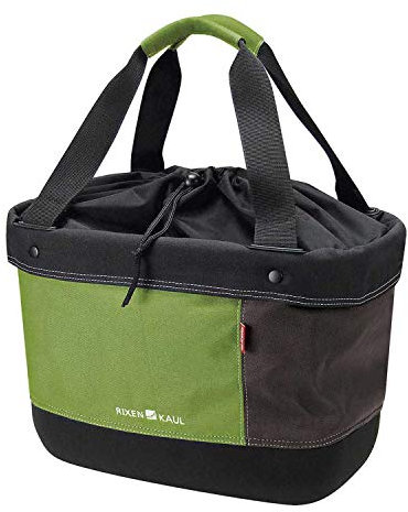 KLICKfix Unisex – Erwachsene Shopper Alingo Lenkerkorb, grün/braun, 17 Liter