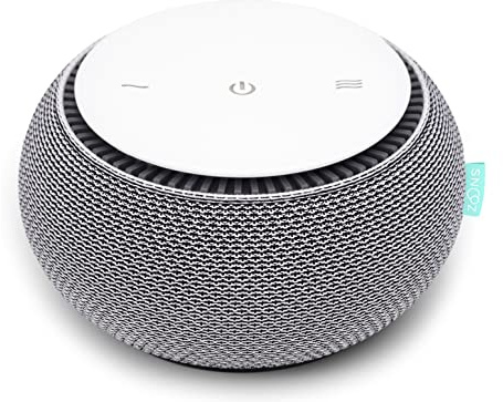 SNOOZ Smart White Noise Machine - Real Fan Inside for Non-Looping White Noise Sounds - App-Based Remote Control, Sleep Timer, and Night Light - Cloud