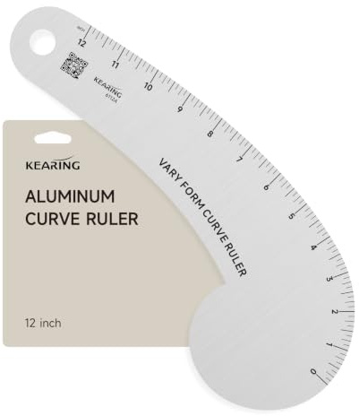 KEARING 12 Aviation Aluminum French Curve Ruler - Dual Sided Sewing Tool