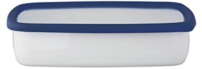 HoneyWare CLASSIC LINE Emaille Frischhaltedose mit Deckel | Flach | 3 L | hitzebeständig bis 400°C | Meal Prep Boxen für alle Herdarten, Backofen und Grill geeignet | Aufbewahrungsbox mit Deckel
