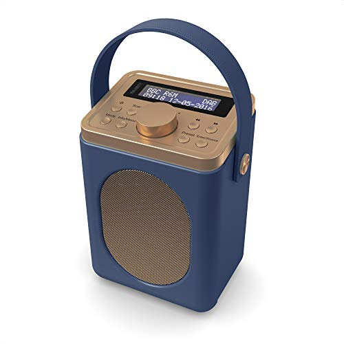 DAB, DAB+ Digital and FM Bluetooth radio | Battery and Mains Powered Portable DAB Radio | Bluetooth Connectivity, Dual Alarm, 15 Hours Playback and LED Display | MAJORITY Little Shelford (Mid-Blue)