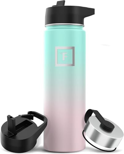 Edelstahl Trinkflasche mit Strohhalm - 650/950/1200/1800 ml - Kohlensäure Geeignet Auslaufsicher Doppelwandig Isoliert Thermosflasche BPA-Freie - Wasserflasche Sport Gym Fitness Reisen Kinder