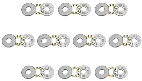 sourcing map 10 Stück Einzelnrichtung F8-22M Axialkugellager 8 mm x 22 mm x 7 mm Chromstahl
