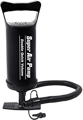 Hand Pump - Double Quick Air Pump for Inflatable, Hand Held Air Pump Rapid Inflation Portable Manual Air Pump with 3 Nozzle for Outdoor, Swimming Ring, Mattress, Pool Floats, Inflatable Toys