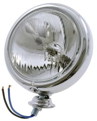 2EXTREME Scheinwerfer Motorrad Fernlicht Chrom 4 1/2 Zoll, flaches Gehäuse, Chopper