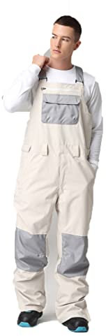 2022 Skianzug Damen Skianzug Outdoor Snowboardhose Herren Overalls Siamesischer Skianzug Herren-Creamy-White M