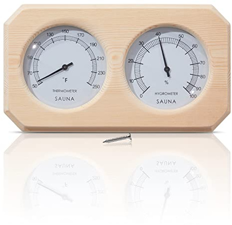 amocane Fahrenheit, termometro per sauna 2 in 1, termometro igrometro interno per sauna, accessori per sauna per qualsiasi barile o sauna a infrarossi o vapore