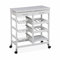 Alice's Home - Aparador de Cocina Blanco, Carro con Ruedas - Charlotte - 2 cajones, 3 cestas, 2 botelleros, 1 Estante
