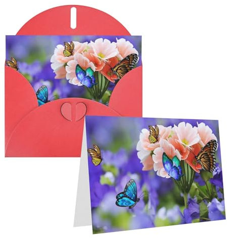 3D Schmetterling Blumen Druck Grußkarte Dankeskarte Personalisierte Geburtstagskarten Leere Karten Mit Umschlägen Für Hochzeiten Einladung Alle Anlässe