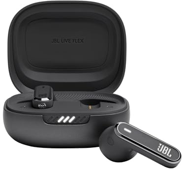 JBL Live Flex Wireless NC Bluetooth Headphones, 12mm Drivers, 40 Hour Playback, IP54 Water and Dust Resistant - Black