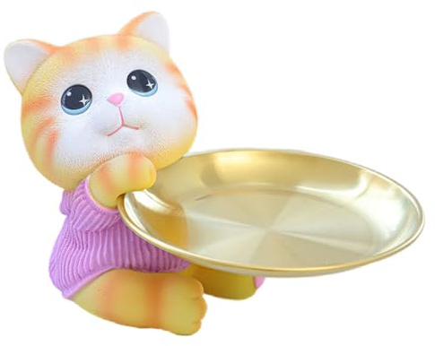 XUEMML Schale Für Schlüssel, Harz Tiere Skulptur Haus Schreibtisch Dekoration Zuhause Vermögen Katze Kätzchen Schlüssel Schüssel Schüssel Schüssel (Color : Style 5)