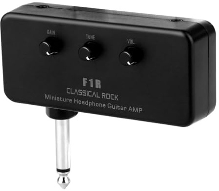Kleiner Kopfhörer Gitarrenverstärker für E-Gitarre und Bass, 1 Satz | Tragbar, Leichtes Design, Schwarz, Abs und Aluminiumgehäuse, 2 Aaa Batterien Separat
