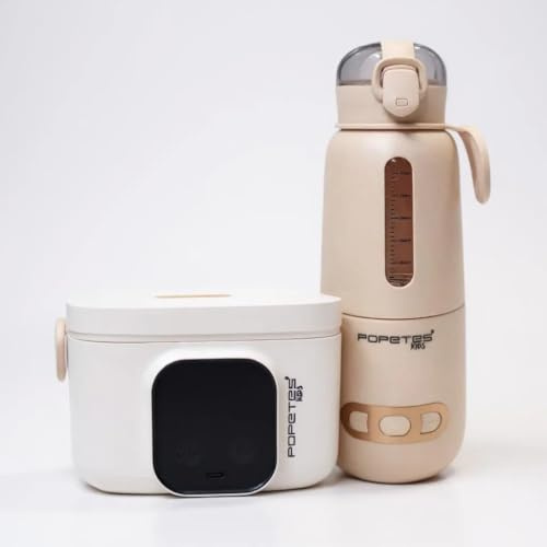 Popetes Kids - Kit de Calentamiento Portátil TRAVEL | Calienta Biberones y Alimentos Inalámbrico | Perfecto para Viajes y Salidas | Seguridad y Comodidad para tu Bebé (Rosa)