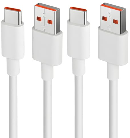 2 Pièces 120W Cable USB C Charge Rapide, 1,5 Mètres 6A Câble USB Type C | pour Recharge Câble Hyper Charge Transfert 480 Mbps pour 13T Pro, 12T Pro, 12T, 11TPro, Note et Autres