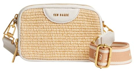 Ted Baker Baria Mini Webbing Faux Raffia Camera Bag Ecru, ecru, One Size