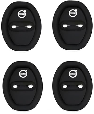 CAOXINZI 4 Pieces Car Door Latch Cover for Volvo XC40 XC60 XC90 V60 V90 S40 S60 EX30 EX40, Car Door Lock Protection Mat Car Silicone Door Lock Protective Cover Stopper Cover Latches Accessories