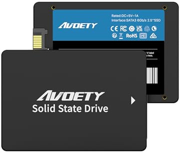 AVOETY SSD Interno 512 GB SATA III 2,5 – Velocidad de Lectura de hasta 550 MB/s, SSD SATA 3D NAND para un Rendimiento más rápido en PC/Equipos de Escritorio y portátiles