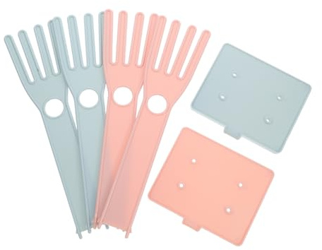 HOMOBABE 2pcs Glove Drying Rack Kitchen Storage Organizer Countertop Glove Holder for Efficient Drying Space-Saving Stand for Kitchen Bathroom More Pink Light Blue