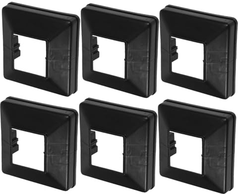 Operitacx 6 Piezas Cubierta De Negra Para Postes De Terraza Faldón De Plástico Para Postes Cuadrados Protector De Base De Cerca Para Exteriores y Jardín