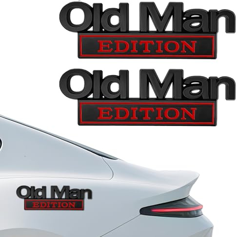 Emblème de voiture Old Man Edition, lot de 2 autocollants 3D en métal, 2025 nouveaux autocollants de voiture pour hommes, autocollants amusants pour pare-chocs pour voiture, camion, SUV, côté ou hayon