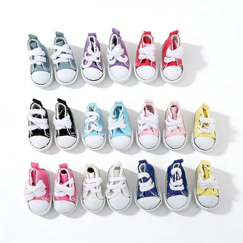 Dpofirs 10 Paar Segeltuchschuhe für 1/6-Puppen, rutschfeste, Modische Puppenschuhe mit Kugelgelenk für