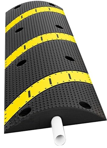 Resistente Canaleta Cables Suelo, 1 Canal Pasacables, 100 cm Cubre Cables Suelo, Capacidad de Carga Máxima de 10000 kg, para Calles con Mucho Tráfico