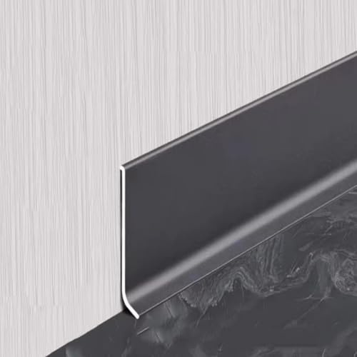 Starlight Lot de 4 plinthes en aluminium Gris clair 125 cm Hauteur 10 cm Facile à installer et à nettoyer Idéal pour le carrelage, le bois et les murs en latex