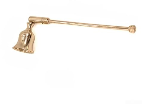PureBowlic Kerzenlöscher aus Metall mit ausziehbarem Griff, schwingendes Glocken-Design für sicheres Löschen, minimalistisches Heimdekor-Accessoire für Hochzeiten und Essen, Kupfer (Gold (1))