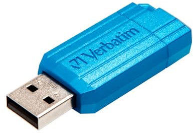 Verbatim Clé USB Pinstripe 16Go I USB 2.0 I Memory Stick USB I pour Laptop Ordinateur Portable ultrabook TV autoradio I Stick USB 2.0 I Clé USB avec mécanisme Poussoir I Bleu caraïbes