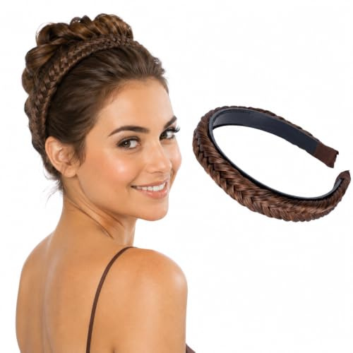 CAISHA Haarreifen Zopf Geflochten Haarteil Haarband Braun Mix HHR6