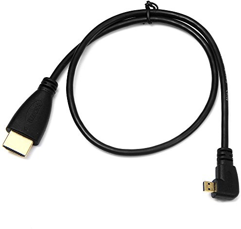 cablecc rechts gewinkelt 90 Grad Micro HDMI auf HDMI Stecker HDTV Kabel 50 cm für Handy & Tablet