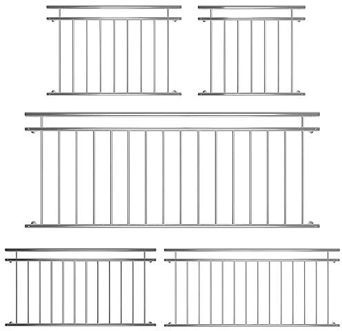 90 x 128 cm balcon V2 A Rambarde fenêtre en acier inoxydable Français balcon Grille neuf