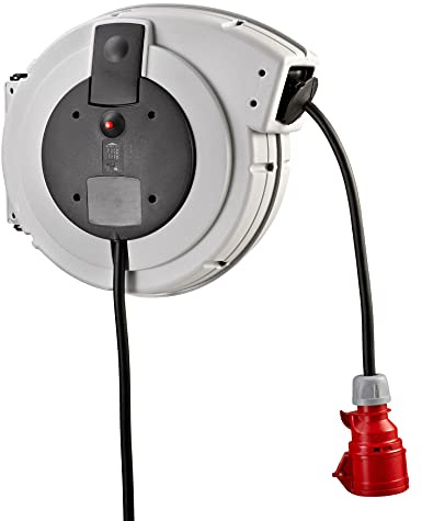 Hedi Elektro Federzugtrommel 15 m Drehstrom-Ausführung (mit Thermoschutzschalter, Neopren-Gummi-Leitung H07RN-F 5G2,5, Wand-/Deckenmontage, Kabeltrommel) KBZD15162T