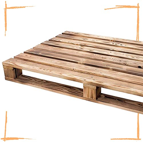 Holzpaletten/Palette Shabby Chic aus Holz - Einwegpalette Tauschpalette Upcycling Palettentisch (2 Stück_Geflammt)