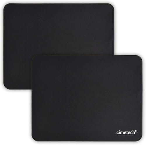 cimetech Comfortable Mouse Pad Gaming Surface Superfine Fiber Smooth Silk Sensors Wipe Washable for Laptop Computer (Normal 2PCS, Black)