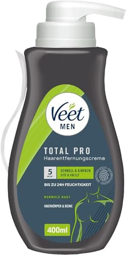 Veet for Men 400 ml Enthaarungscreme Sensitive für Männer schnelle und effektive Haarentfernung in nur 5-10 Minuten
