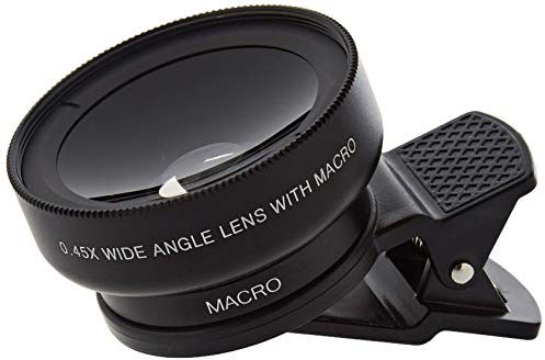 Objectif Pince 2 en 1 pour IPHONE 11 Pro Max Smartphone Super Grand Angle Macro 0.45X Lentille Universel (Noir)