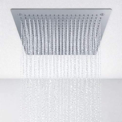 Soffione Doccia a Soffitto Installazione da Incasso Acciaio Inox Quadro