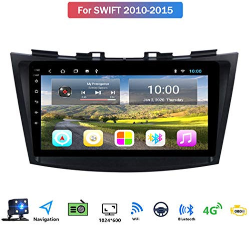 Android 8.1 9 Pollici GPS Navigazione Sistemi Multimediali per Suzuki Swift 2010-2015 con Car Multimedia FM AM Radio, WiFi Tethering Internet/Audio Stereo,WiFi: 1+16gb