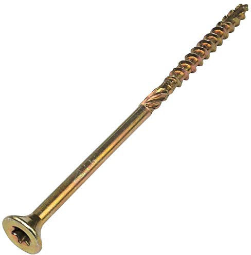 AERZETIX - C44467 - Satz von 100 - Holzschrauben Ø4x80mm senkkopf mit abdruck stern T20 - aus verzinktem stahl gelb - montage gewinde spannen befestigung dachstuhl sperrholz spanplatte