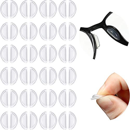 Airbag Nasenpads Klebende Brillen Nasenpads Rutschfeste Nasenpads Komfortable Luftkammer Nasenpads 3,5 mm/ 0,4 Zoll Dicke für Vollformat Brillen Sonnenbrillen (12 Paare)