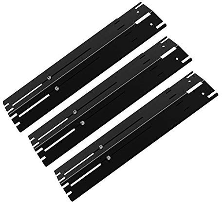 WELL GRILL 3-Pack Universal Adjustable Porcelain Steel Heat Plate Shield, Heat Tent, Flavorizer Bar, Burner Cover, Flame Tamer for Gas Grill, Extends from 30.5CM to 53.3CM L