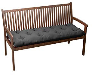 chilly pilley Bankkissen Bankauflage Bankpolster Gesteppt Gartenkissen Mit Gürtelschlaufen Sitzkissen Kissen für Gartenbank Gartenbankauflage für Gartenmöbel Sitzkissen (100x40x12, Grau)