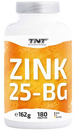 TNT • 180 Premium Zink Tabletten • Hochdosiertes, Laborgeprüftest & Natürliches Zinc • 25 mg pro Tagesportion