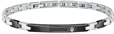 Maserati Diamonds Herren Armband aus Stahl, Diamant, schwarz IP - JM521ATY10