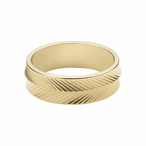 Fossil Anelli a fascia da donna in acciaio inossidabile, Oro del raccolto, 6.5