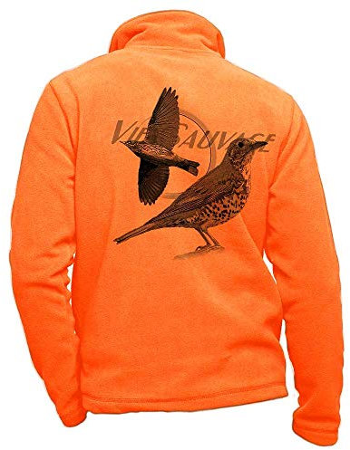 Personalisierte orange Fleece-Jagdjacke Drossel - Größe M Jagdbekleidung
